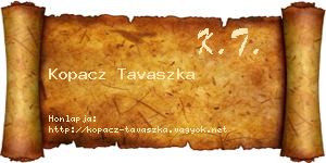 Kopacz Tavaszka névjegykártya